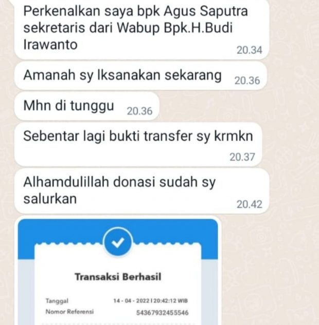 Beredar Penipuan Lewat Pesan Singkat yang Mencatut Nama Wabup Bojonegoro